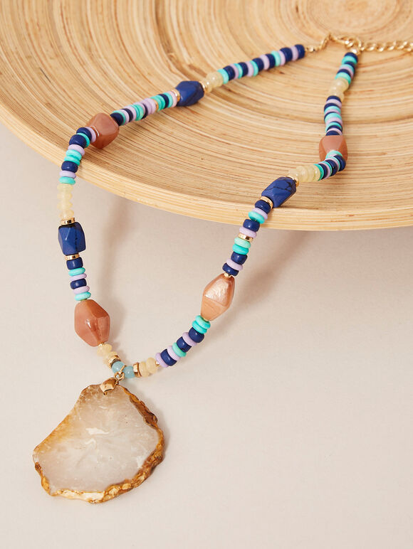 Raw Stone Necklace, Assorted, large