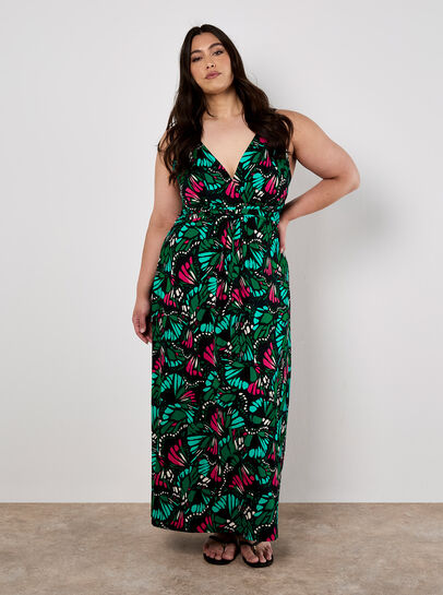 Butterfly Wings Jersey Maxi Dress