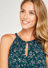Ditsy Floral Tea Dress, Green, large