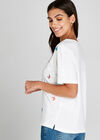 Embroidered Butterfly T-Shirt, Cream, large