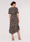 Floral Knot Midi Dress, Navy, large
