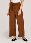 Tie Waist Elasticated Culottes, Rust, large