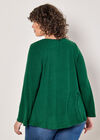 Curve Ribbed Knit Top, Green, large