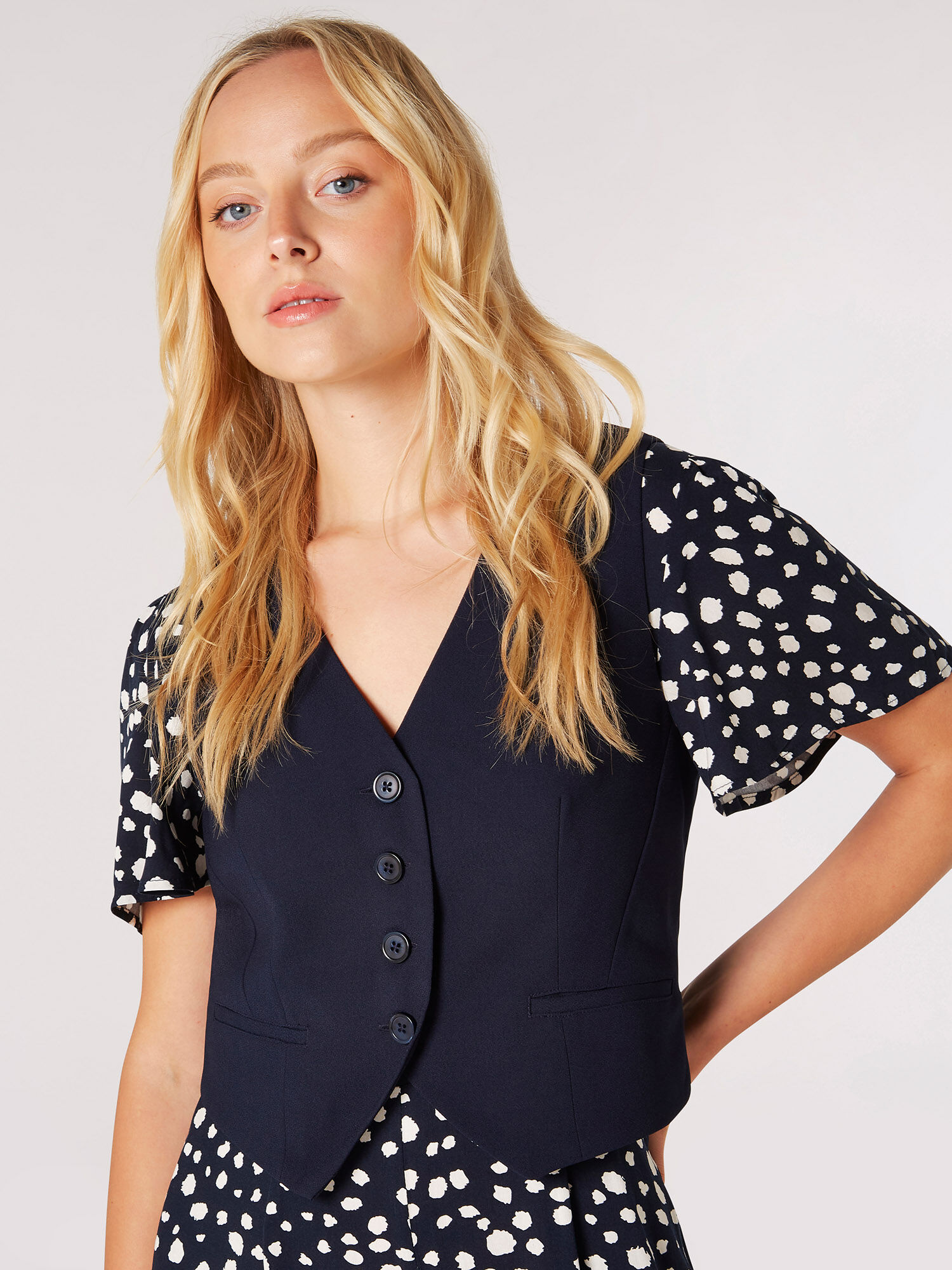 Textured Tailored Waistcoat Apricot Clothing