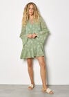 Chiffon Floral Embroidered Mini Dress, Mint, large