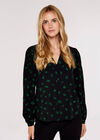 Scribble Print  Blouse, Black, large
