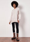 Lace Insert Cotton Jumper, Stone, large