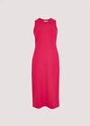 Ribbed Racer Midi Dress, Pink, large