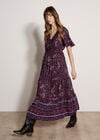 Paisley Print Tiered Maxi Dress, Navy, large
