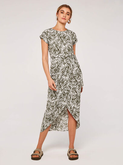 Brushstroke Print  Midi Dress