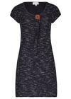 Charcoal Marl Wooden Button Tunic Dress, Dark Grey - Charcoal, large