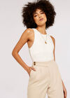 Twill Two Button Trousers, Stone, large