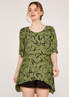 Bamboo Leaf Print Top, Khaki, large