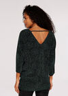 Metallic Swirl Batwing Top, Green, large