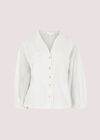 Broderie Puff Sleeve Shirt, Cream, large