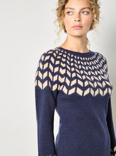 Chevron Knitted Mini Dress