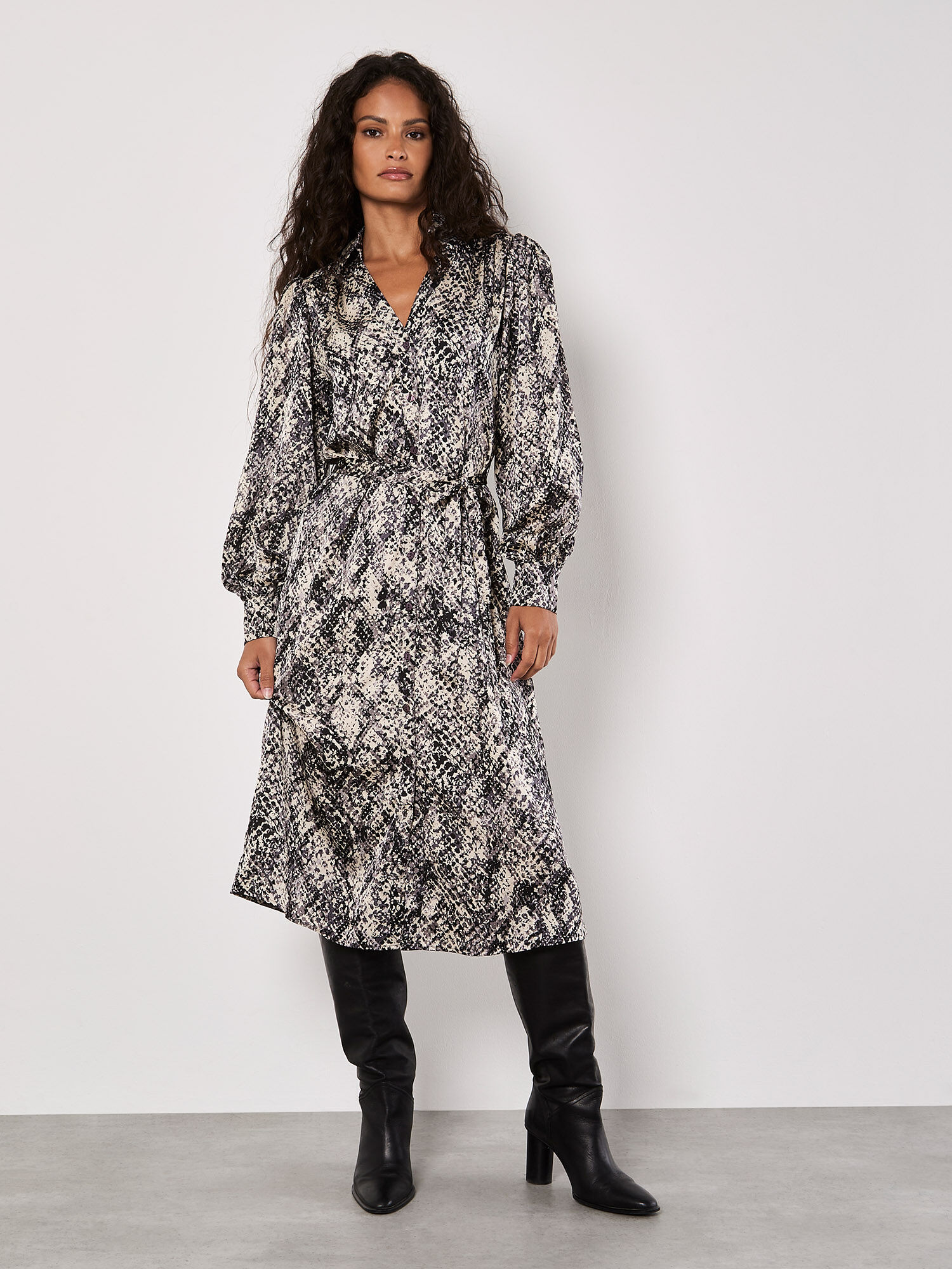 Oversized snake print shirt dress 2025