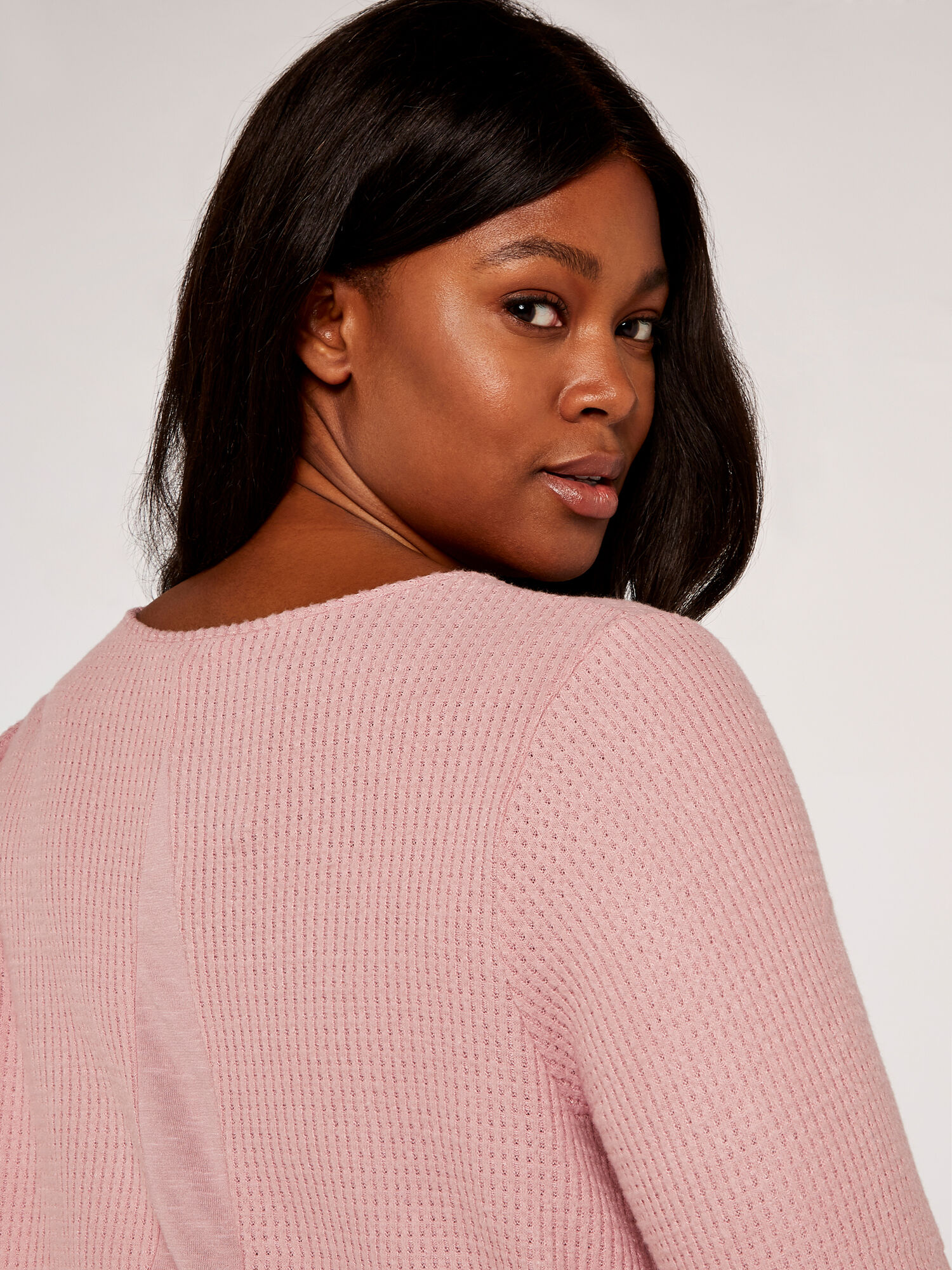 Curve Waffle Knit Top | Apricot UK