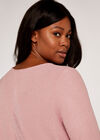 Curve Waffle Knit Top, Pink, large