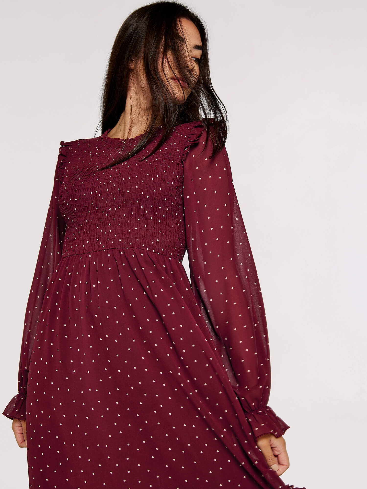 Burgundy smock sales dress