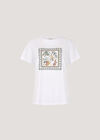 Tropical Placement Print T-Shirt, White, large