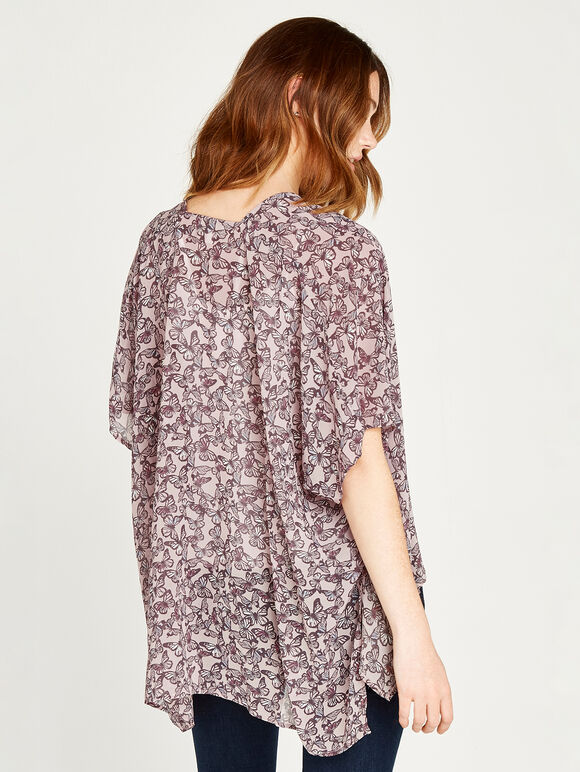 Butterfly Kaleidoscope Kimono, Pink, large