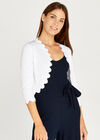Simple Scallop Edge Shrug, Cream, large