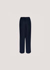 Soft Twill Wide Leg Trousers, Navy, large