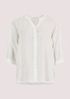 Textured High-Low Shirt, White, large