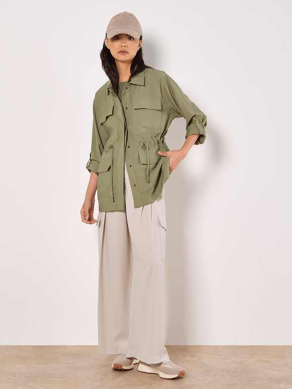 Cargo Pocket Lightweight Jacket, Khaki, large