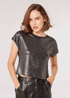 Metallic Cropped T-Shirt, Silver, large