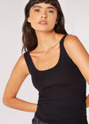 Knitted Tank Top, Black, large