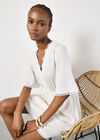 Daisy Lace Front Mini Dress, White, large