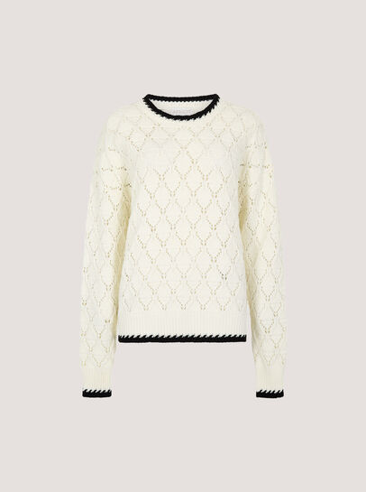 Pointelle Knit Blanket Stitch Jumper