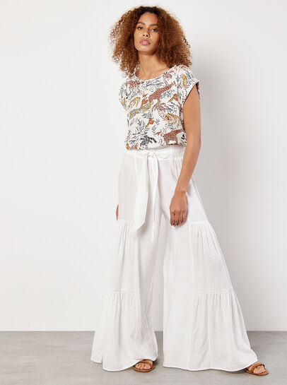 Graphic Animal Print Woven T-Shirt