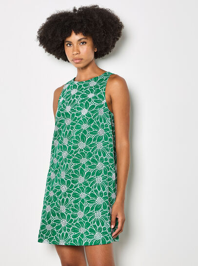 Floral Embroidered Shift Mini Dress