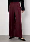 Tailored Wide-Leg Trousers, Burgundy, large