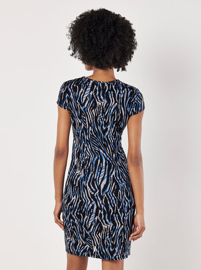 Abstract Stripe Fitted Mini Dress