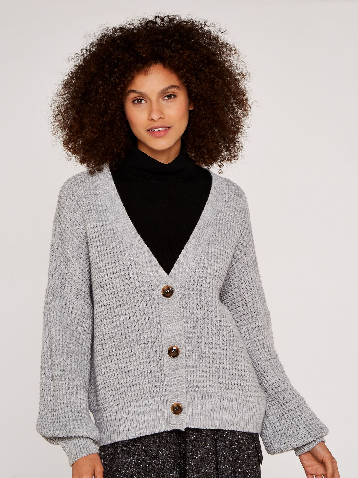 Grey v neck cardigan best sale