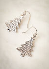 Silver Tone Christmas Tree Earrings, Assorted, large