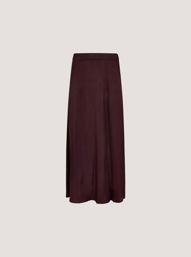 Satin A-Line Maxi Skirt, Purple, large