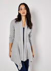 Chevron Waterfall Cardigan, Grey, large