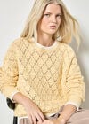 Pointelle Knit Blanket Stitch Jumper, Yellow, large