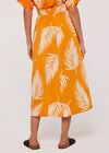 Palm Print Midi Skirt, Orange, large