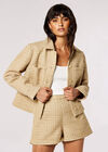 Gold Tweed Tailored Jacket, Stone, large