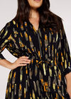 Curve Brushstroke Mini Dress, Black, large