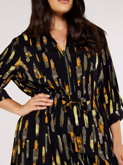 Curve Brushstroke Mini Dress