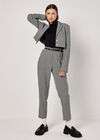Dogtooth Cropped Blazer, Black, large