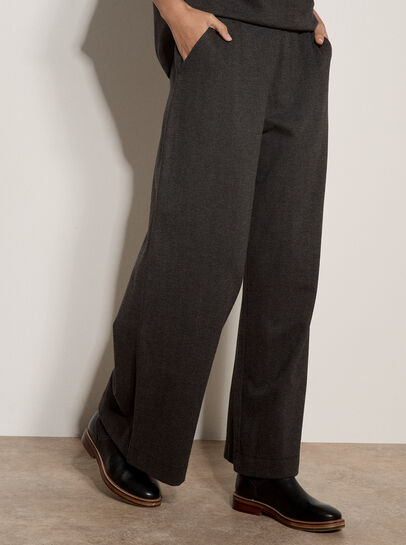 Herringbone Wide-Leg Trousers