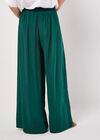 Lace Detail Front Split Wrap Trousers, Green, large